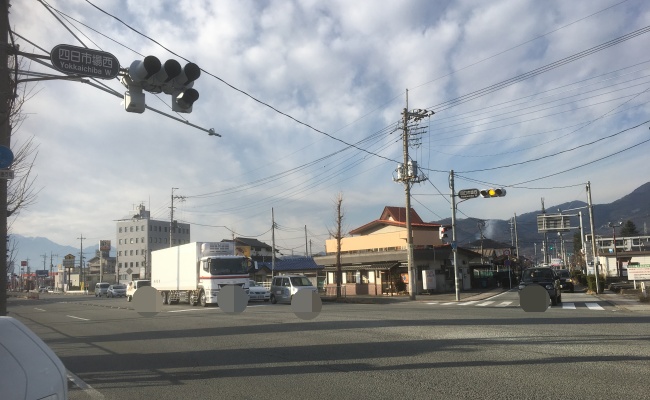 スパランド（ホテル内藤）近くの信号機『四日市場西』